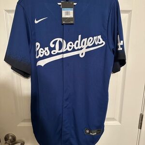 Nike Los Dodgers Blue and White Jersey